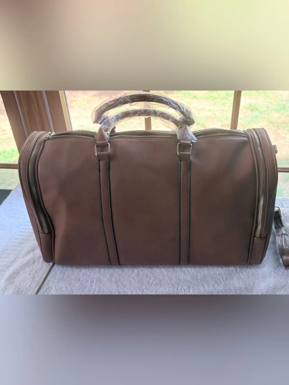 Le Miel Croc-Embossed Brown Satchel